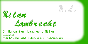 milan lambrecht business card
